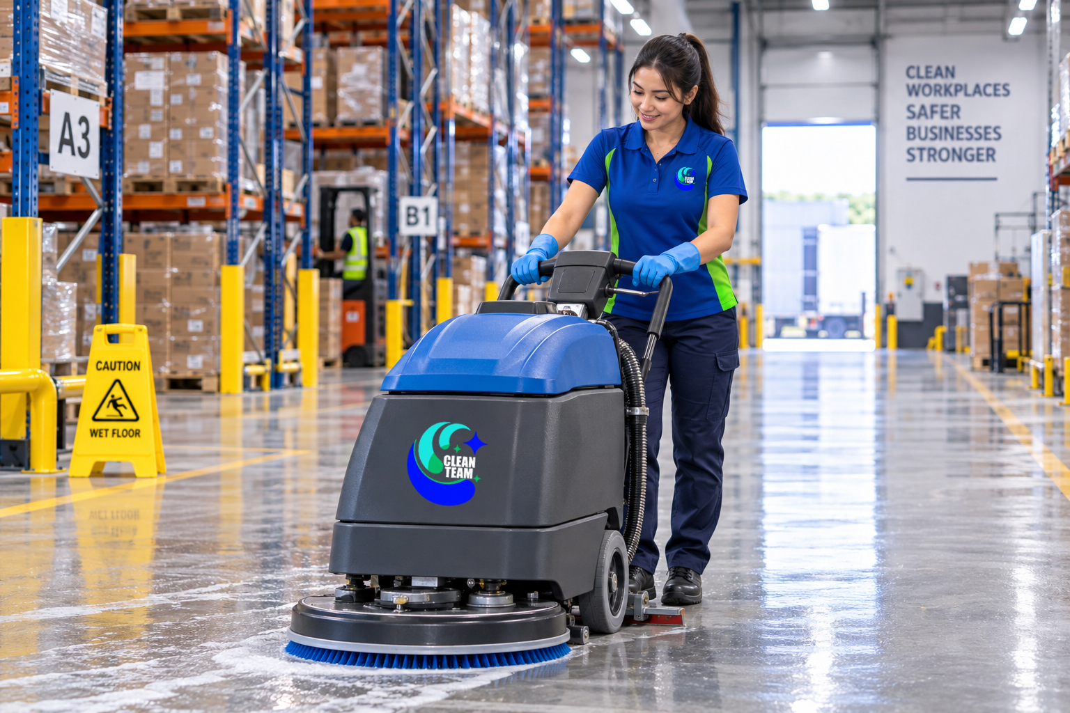 Warehouse Floor Scrubbing